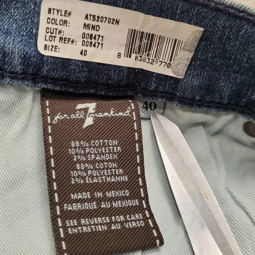 👖NWT 7 For All Mankind Jeans Men 40x30 Medium Wash w/Fade Bootcut Western Rodeo